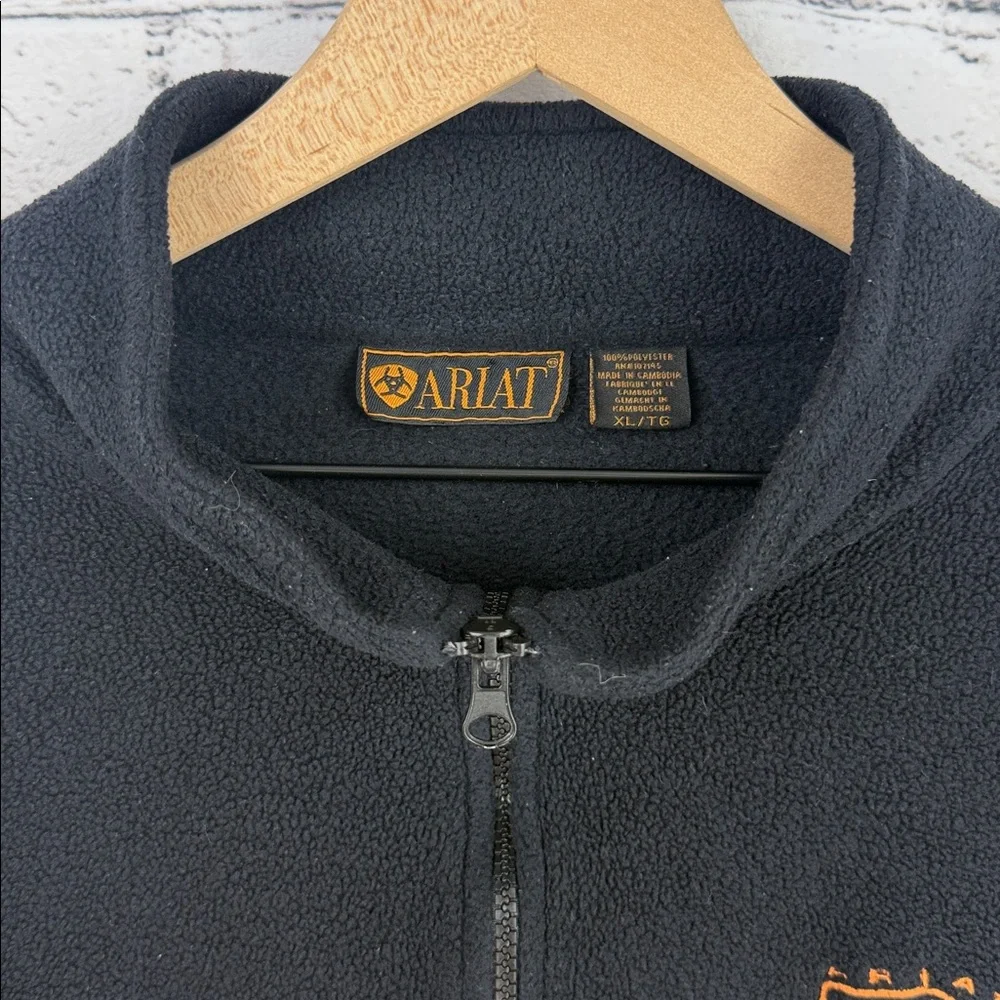ARIAT Fleece Quarter-Zip Mock Neck Pullover Sweater -- Size XL -- Black GUC!